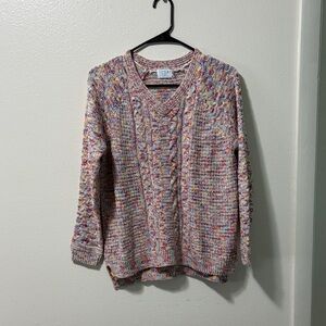 Time and Tru Multicolor V-Neck Sweater